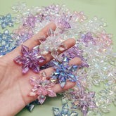 36mm Clear Snowflake Beads Mix (5Pcs)